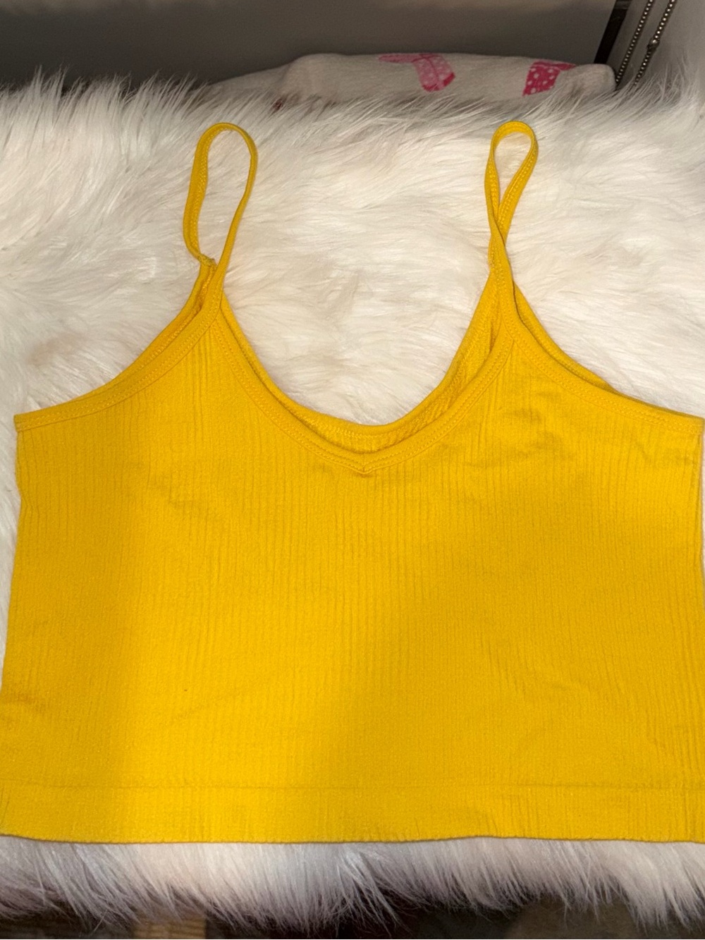 Urban Outfitters Yellow Ribbed Cropped Tank